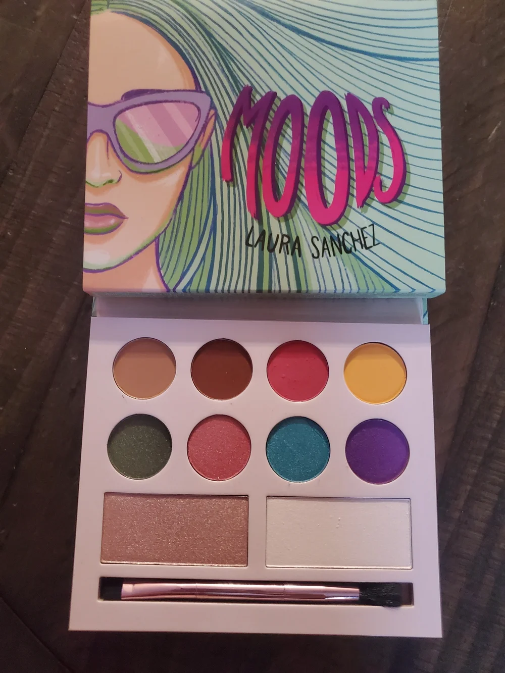 Laura Sanchez MOODS Eyeshadow Palette - Green & Pink Shades